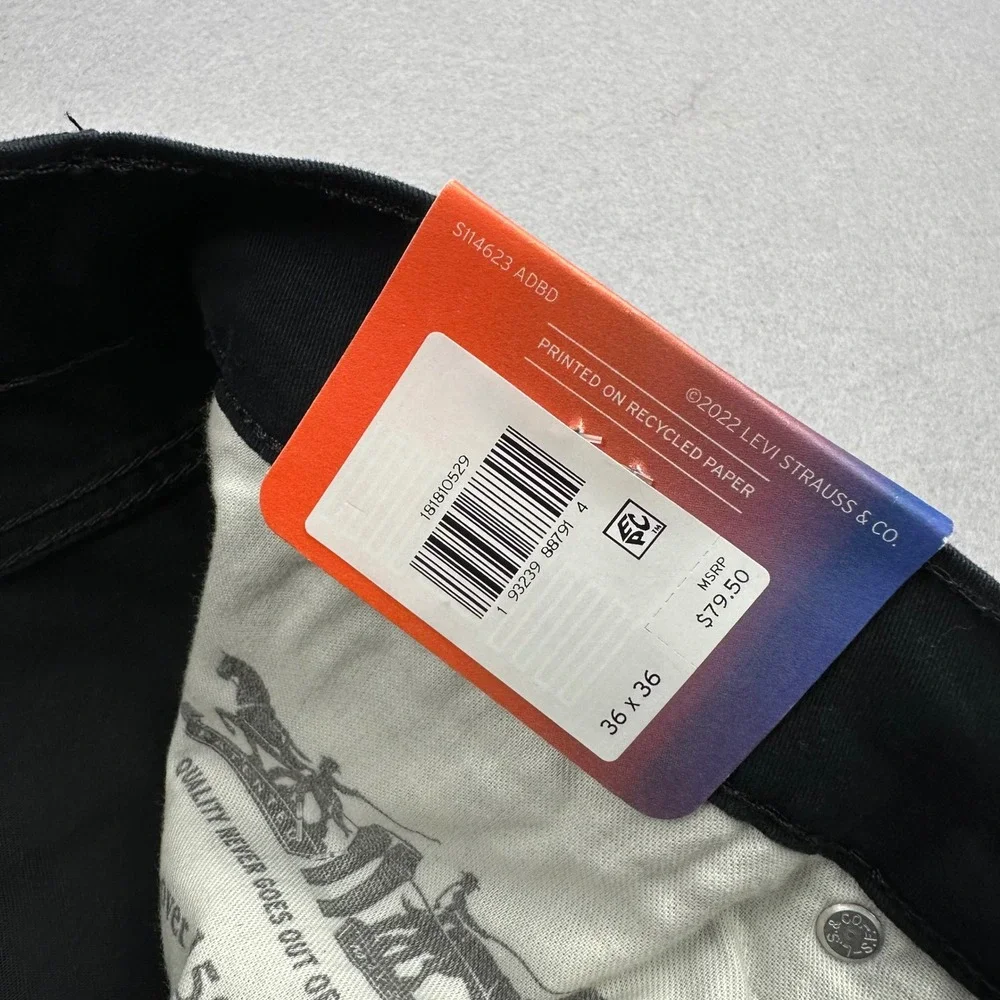 Levis 541 Athletic Taper Pants Mens 36x36 Black All Seasons Tech Stretch NEW
